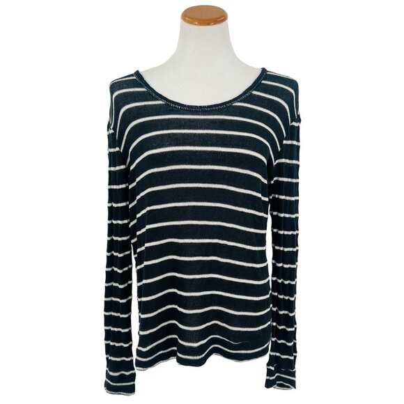 Anthropologie x Clu + Willoughby Striped Long Sleeved Chiffon Bow & Ruffles Knit - Picture 1 of 15